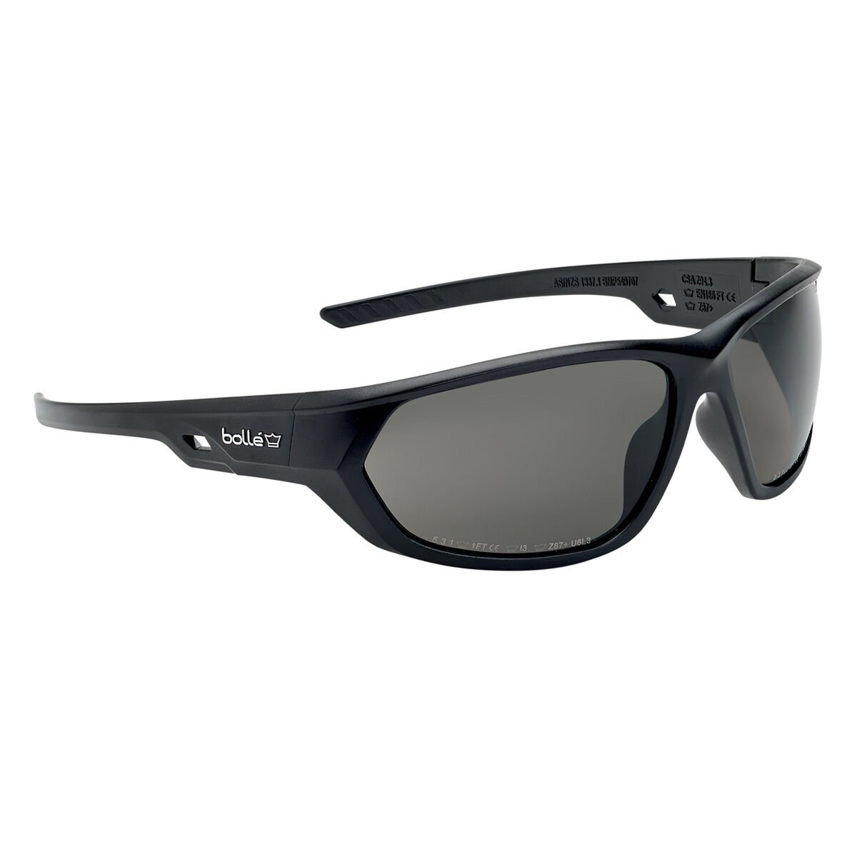 Bolle Safety 253-TR-40087 Tracker Safety Eyewear with Black/Gray Polycarbonate TPE Full Frame and Yellow Lens